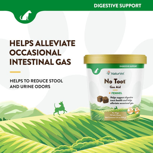 NaturVet No Toot Gas Aid Soft Chews 70Ct - Poudre Pet & Feed Supply 2